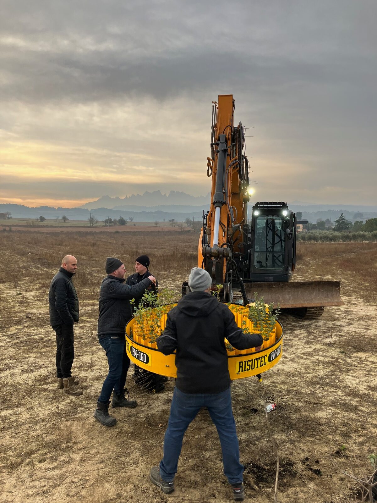 ZertiCarbon plantation forestry operations with planting machinery and forestry team